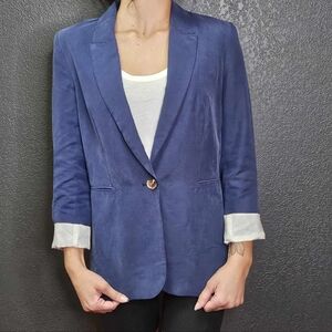 Blue silk blazer